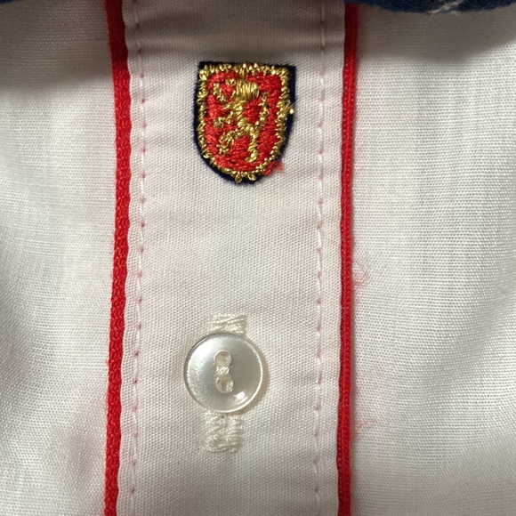 Infant Boys HOLIDAY PLAID 3-Piece OUTFIT: LS WhiteButton SHIRT, Long OVERALL + - Picture 7 of 7